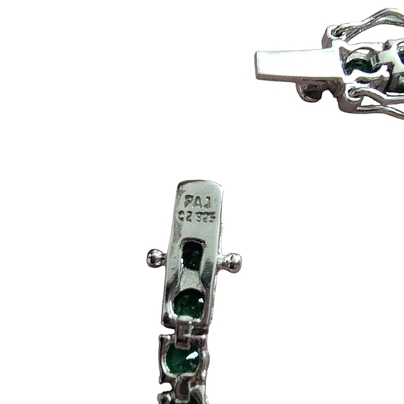 PAJ Signed Sterling Silver Rainbow Tennis Bracelet | .925 Multi-Color Gemstones - Picture 8 of 9